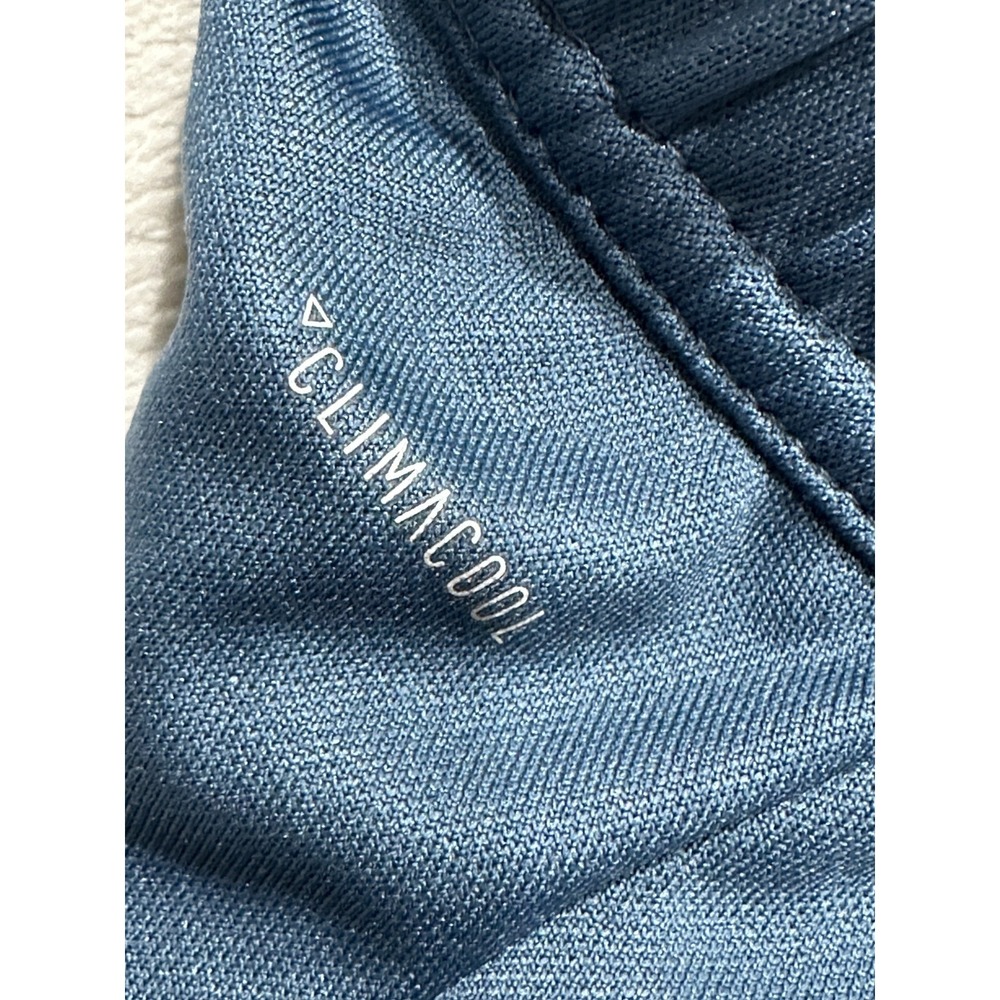 Adidas Track Running Pants Men's Size Large Light Blue Leg Spellout Pockets EUC - Picture 7 of 9